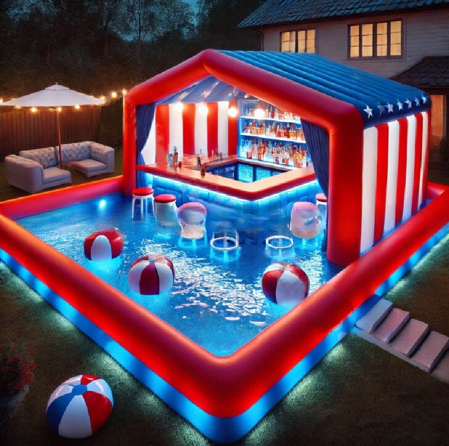 Coin Operated Kiddie Ride - Backyard Water Swimming Pool Inflatable Sofa