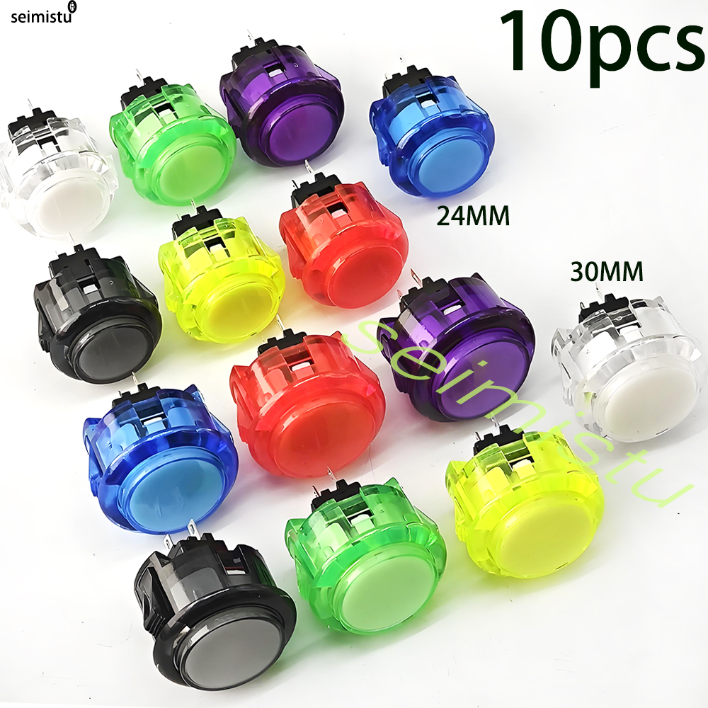 10pcs Clear Push Button 24mm 3 - Trackball Controller Arcade incelemesi ve fiyatı