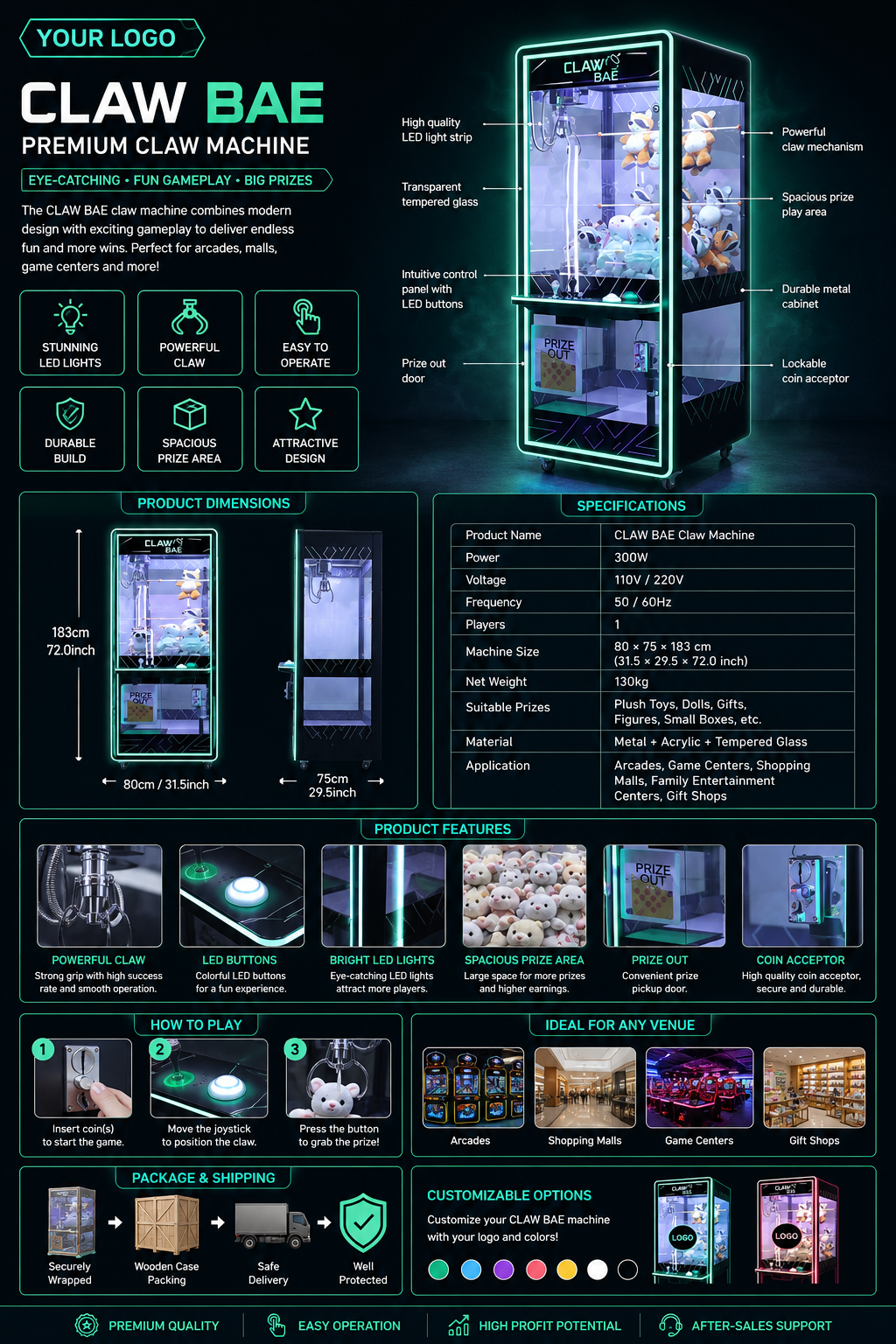 Black Claw Machine Modern Arca - Arcade Vending & Laundry incelemesi ve fiyatı