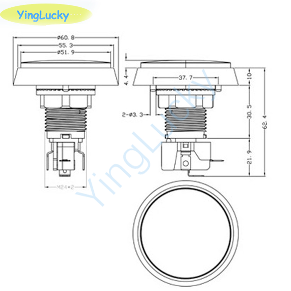 10pcs Arcade Button 60MM  LED  - Coin Acceptor Selector incelemesi ve fiyatı